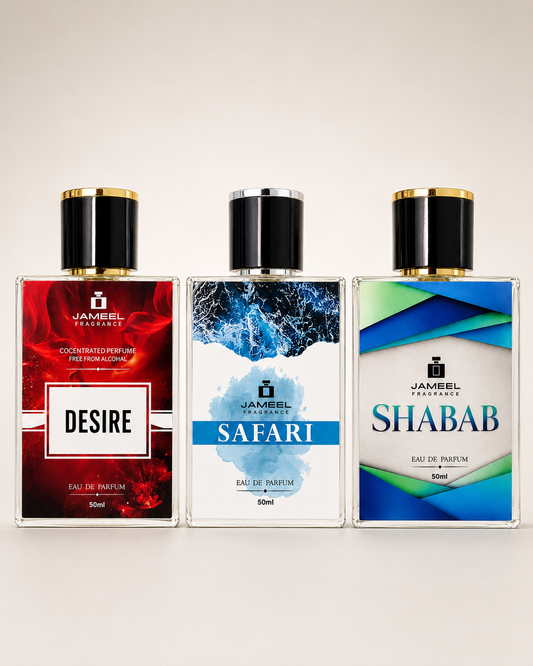 Jameel Fragrance Signature Trio Bundle — Shabab + Safari + Desire